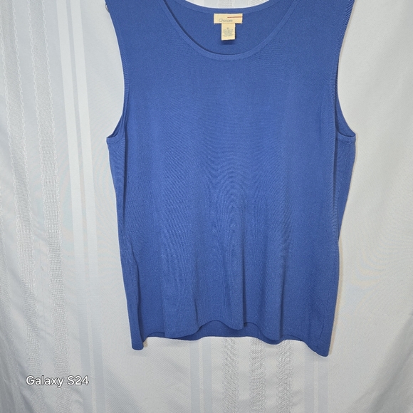 CHOICES WOMENS  BLUE TANK TOP RAYON BLEND SLEEVELESS PULLOVER TOP SIZE XL - Picture 3 of 9